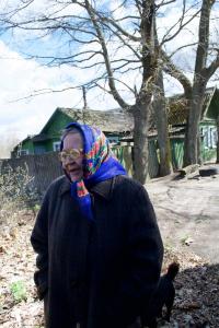 an old lady who remained in the restricted area with her husband